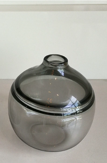 Grey tint  Glass Round Vase S