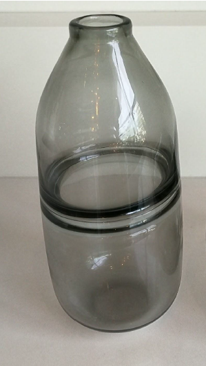 Grey Tint Glass Vase Oval L