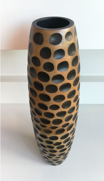 Honeycomb Mango Wood Vase