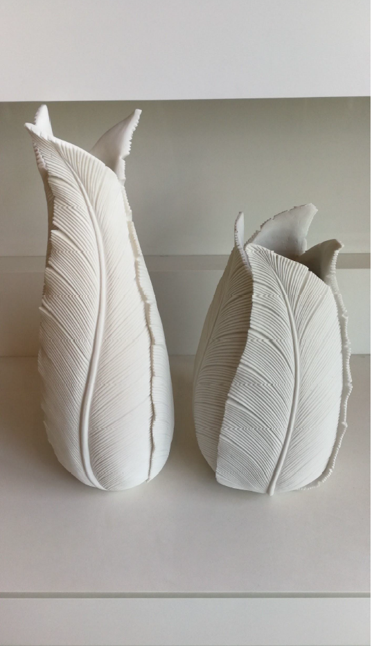Nature’s Ivory Imprint Vases WHITE TALL/SHORT